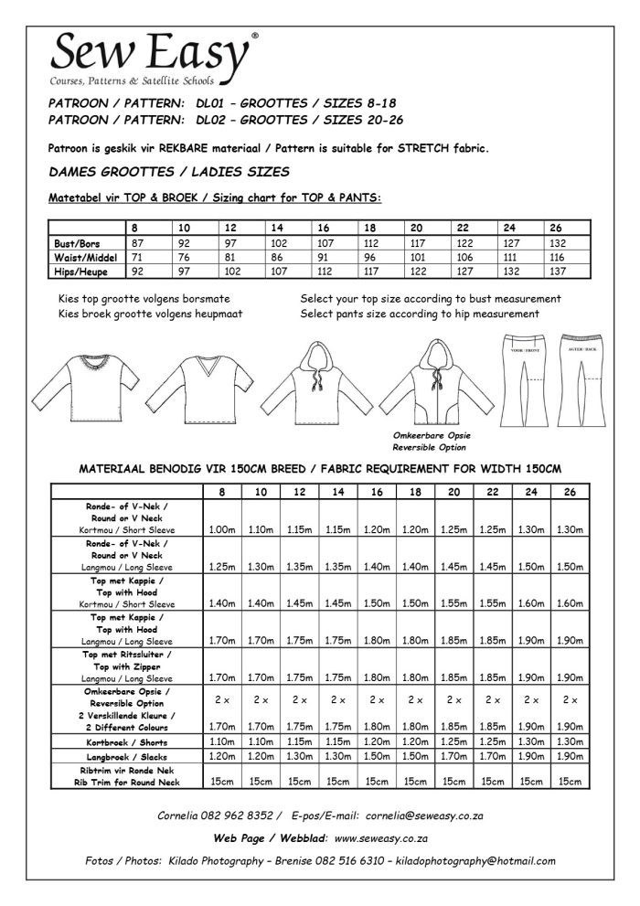 DL01 - Ladies Top & Pants Size 8 - 18 - Image 2