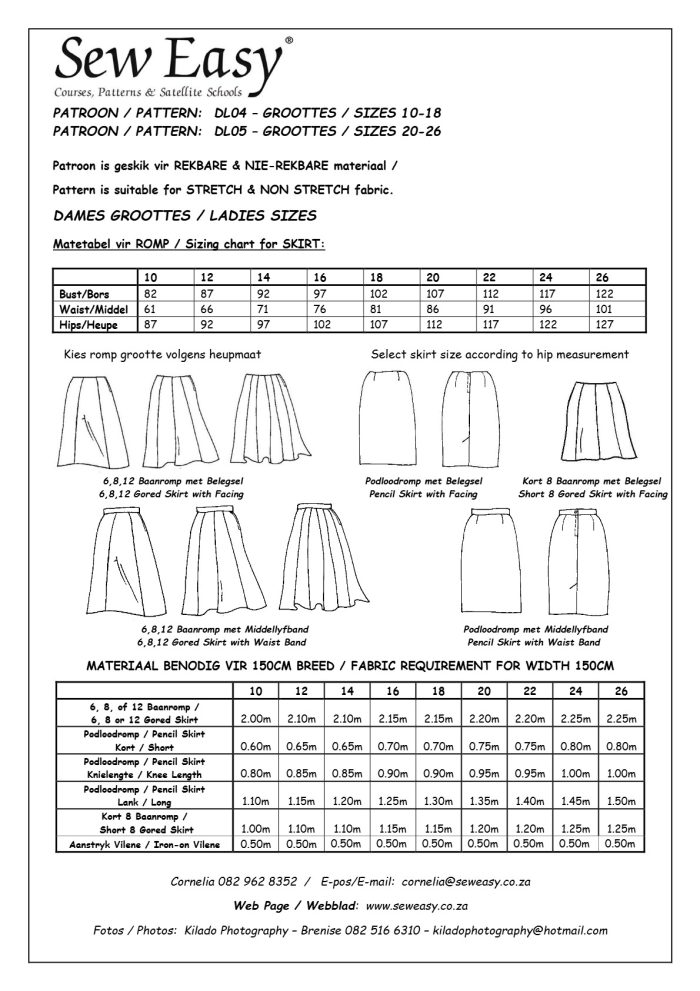 DL05 - Skirt Gored & Penciled Size 20 - 26 - Image 2