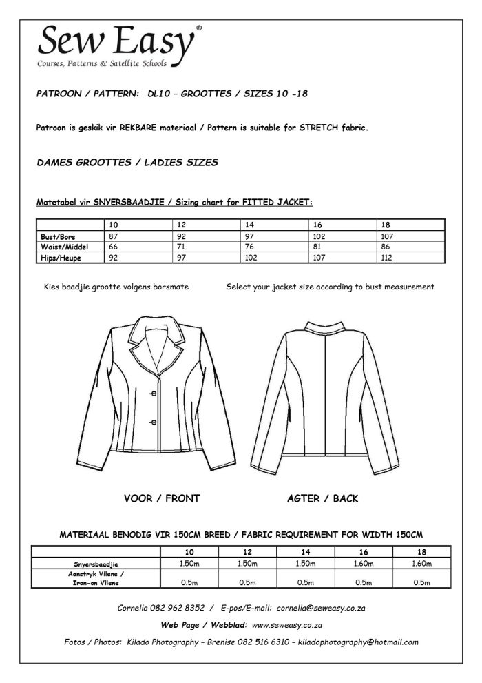 DL10 - Fitted Jacket Size 10 - 18 - Image 2