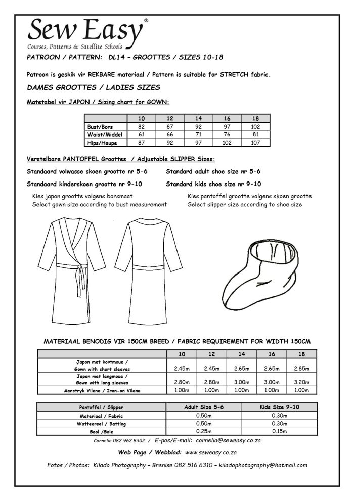 DL14 - Ladies Gown & Slippers Size 10 - 18 - Image 2