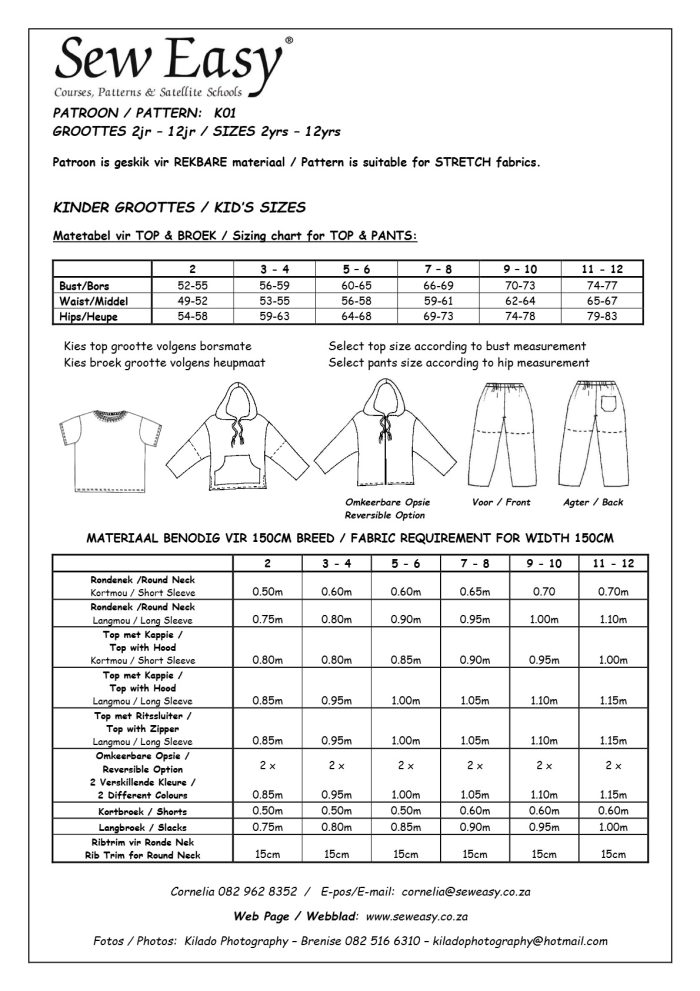 K01 - Top & Pants 2yr - 12yr - Image 2