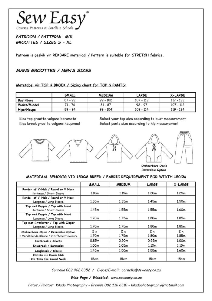 M01 - Men's Top & Pants S - XL - Image 2